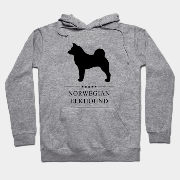 Norwegian Elkhound Black Silhouette Hoodie by millersye